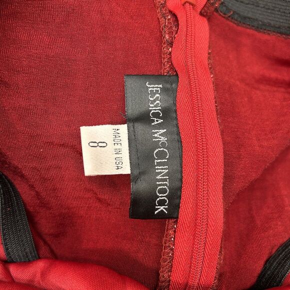 VTG Jessica McClintock Gunne Sax Red Glitter Sparkles Floor Length Dress Size 8 - Picture 10 of 11